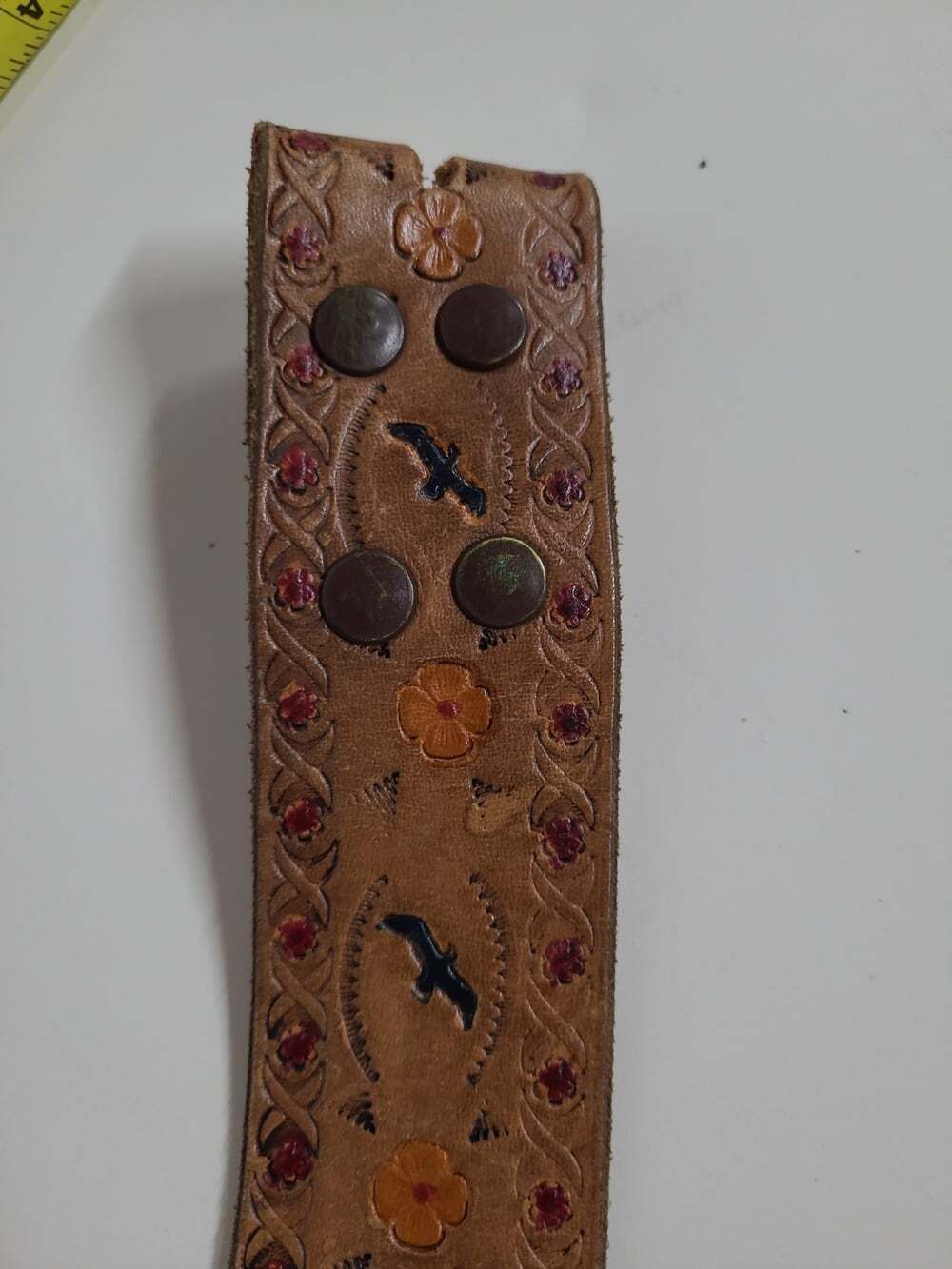 Vintage Handmade Belts & Buckles Women's Set of 3 Boho Mushrooms Floral Birds - Picture 7 of 8